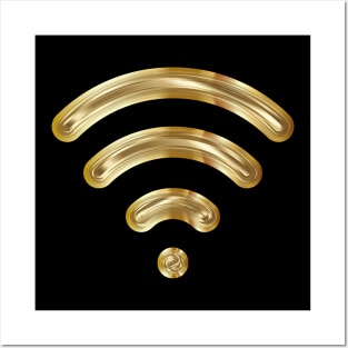 Creative Wireless Golden Wifi/Internet Signal Bars Posters and Art